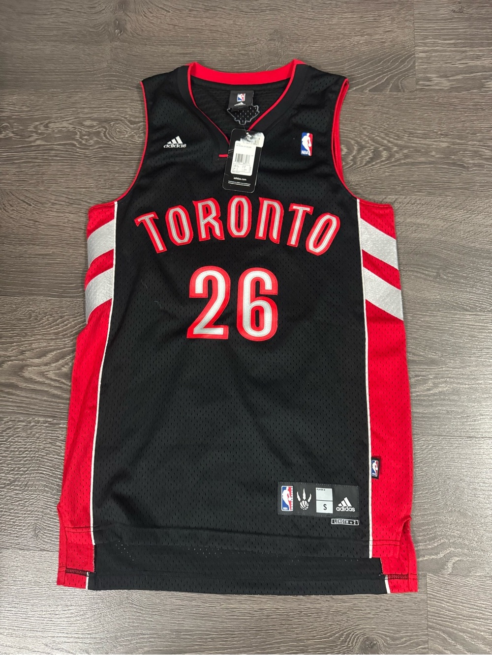 adidas Toronto Raptors #26 Black & Red Basketball Jersey